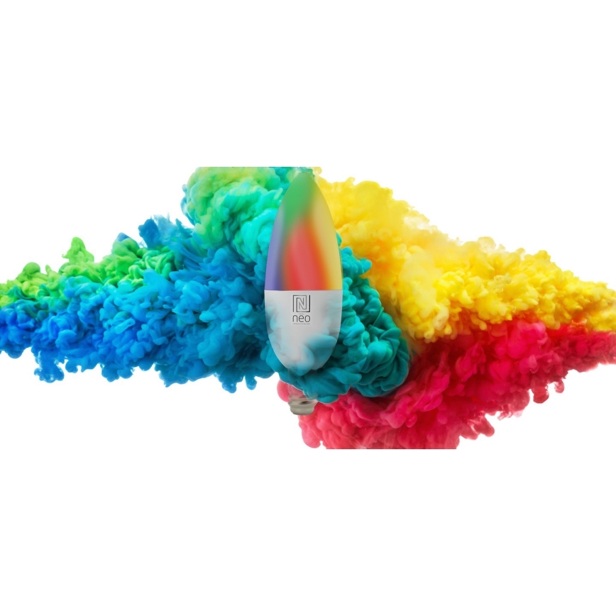 Immax NEO 07716L - LED RGB+CCT Lampadina dimmerabile E14/5,5W/230V 2700K Wi-Fi Tuya