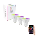 Immax NEO 07724C - SET 3x RGB+CCT Dimmbares LED-Leuchtmittel GU10/4,8W/230V 2700K Wi-Fi Tuya