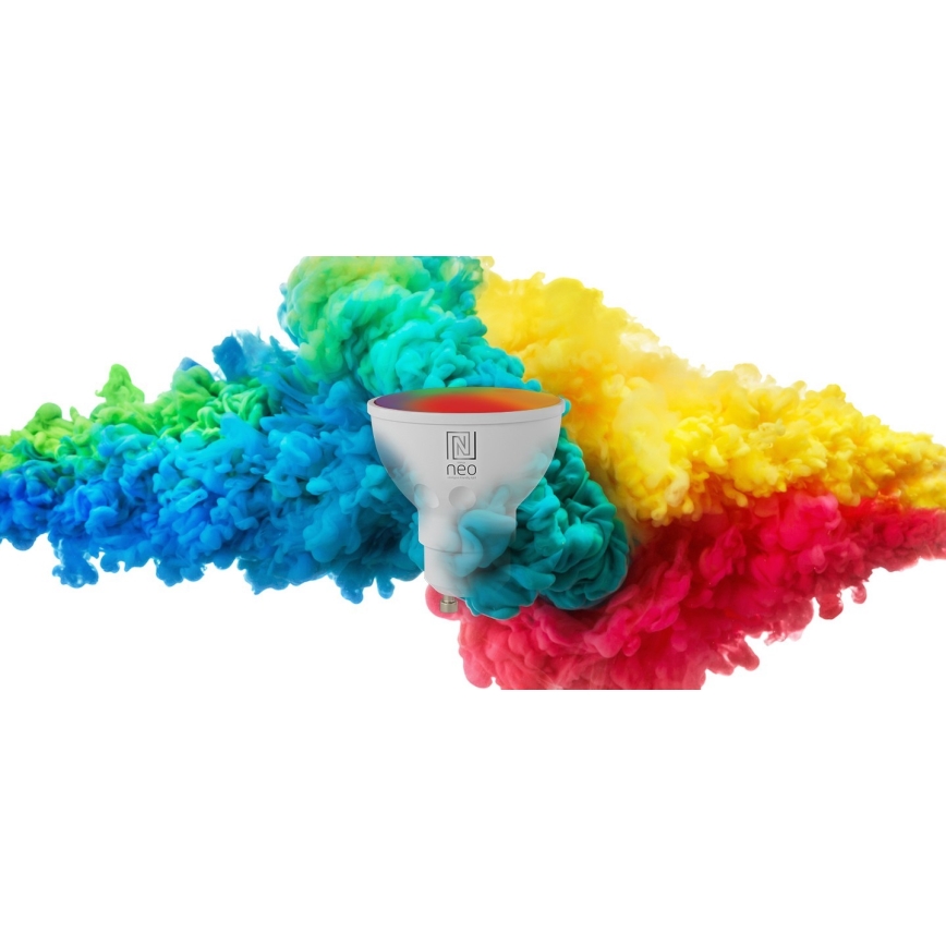 Immax NEO 07724L - LED RGB+CCT Lampadina dimmerabile GU10/4,8W/230V 2700K Wi-Fi Tuya