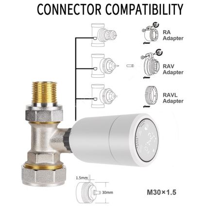 Immax NEO 07732L - Testa termostatica 2xAA/3V Tuya