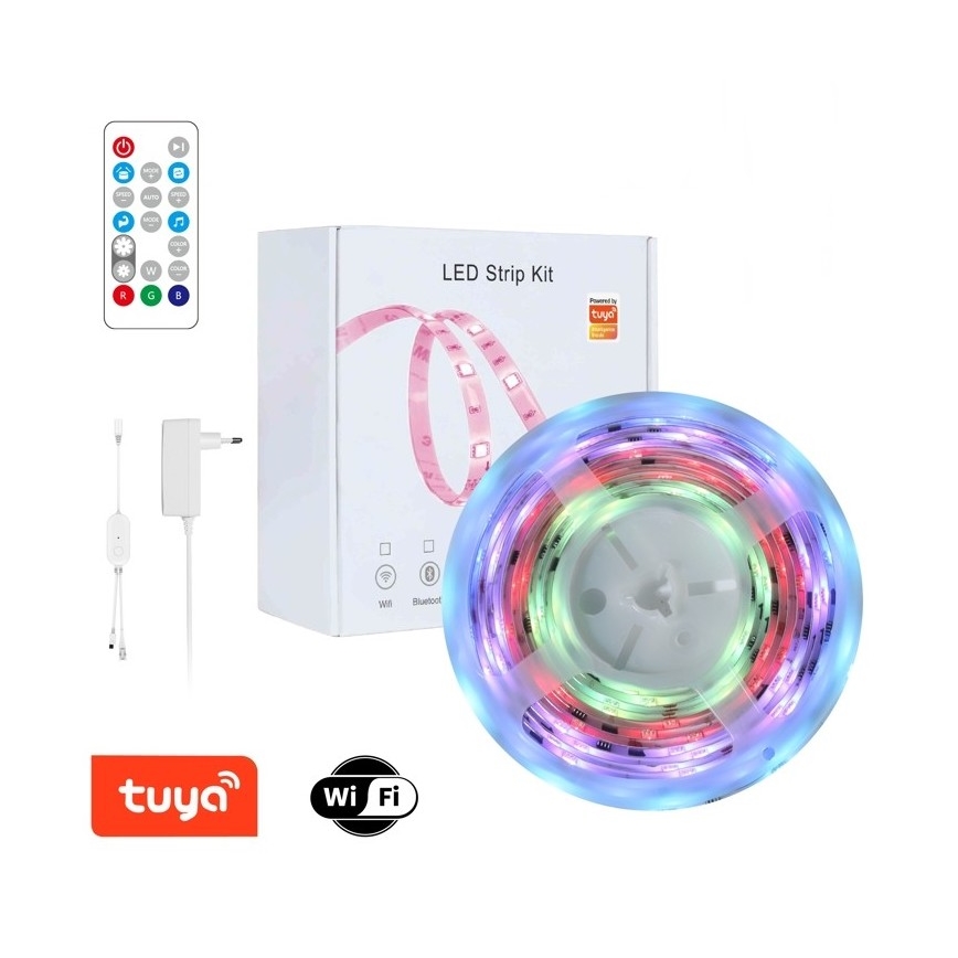 Immax NEO 07734L - Ruban LED RVB à intensité variable NEO LITE LED/18W/230V 5 m MUSIC IP65 Wi-Fi Tuya + télécommande