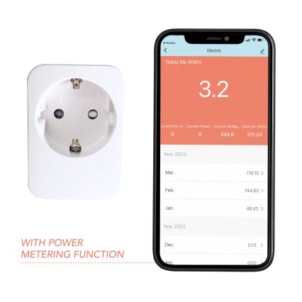 Immax NEO 07761L - Prise connecté NEO LITE 3680W/230V/16A Wi-Fi Tuya SCHUKO