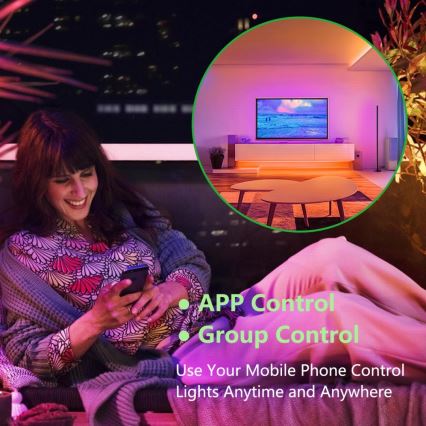 Immax NEO 07776L - Lampada da terra dimmerabile LED RGB AMBIENTE LED/12W/230V Wi-Fi Tuya + telecomando