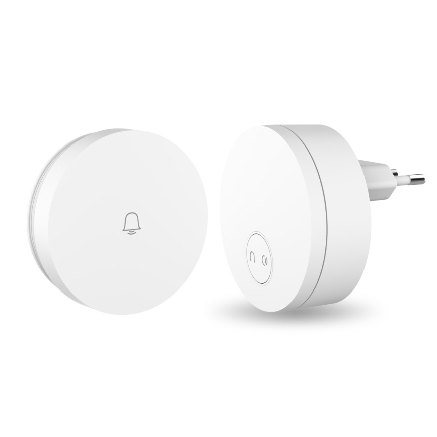 Immax NEO 07779L – Carillon sans fil à brancher sur prise secteur — unité intérieure 230 V, Wi‑Fi Tuya, blanc