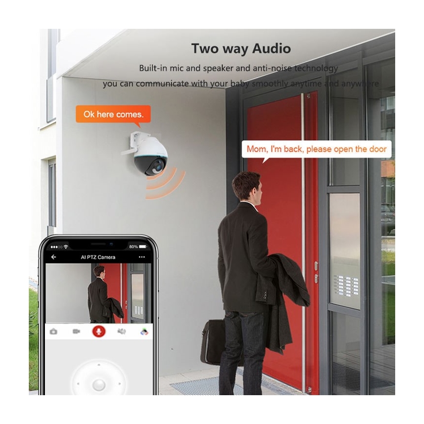 Immax NEO 07782L - Telecamera smart per esterni con sensore BALL 355° P/T 4MP IP65 Wi-Fi Tuya