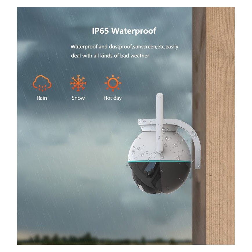 Immax NEO 07782L - Telecamera smart per esterni con sensore BALL 355° P/T 4MP IP65 Wi-Fi Tuya