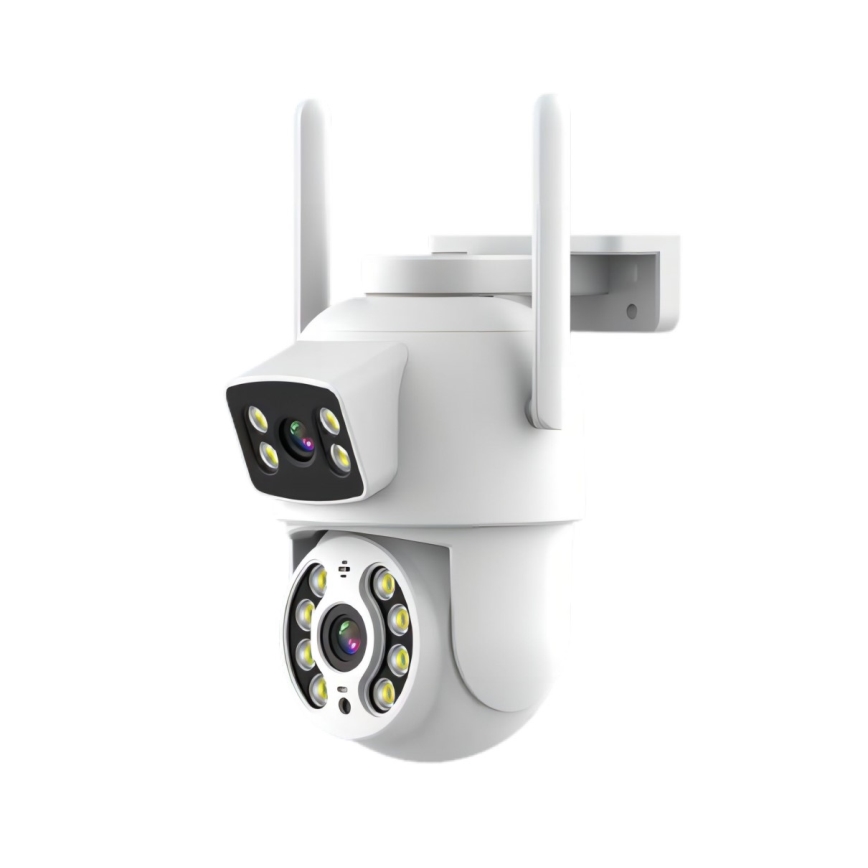 Immax NEO 07783L - Telecamera smart per esterni con sensore DOUBLE 355° P/T 2x2MP IP65 Wi-Fi Tuya