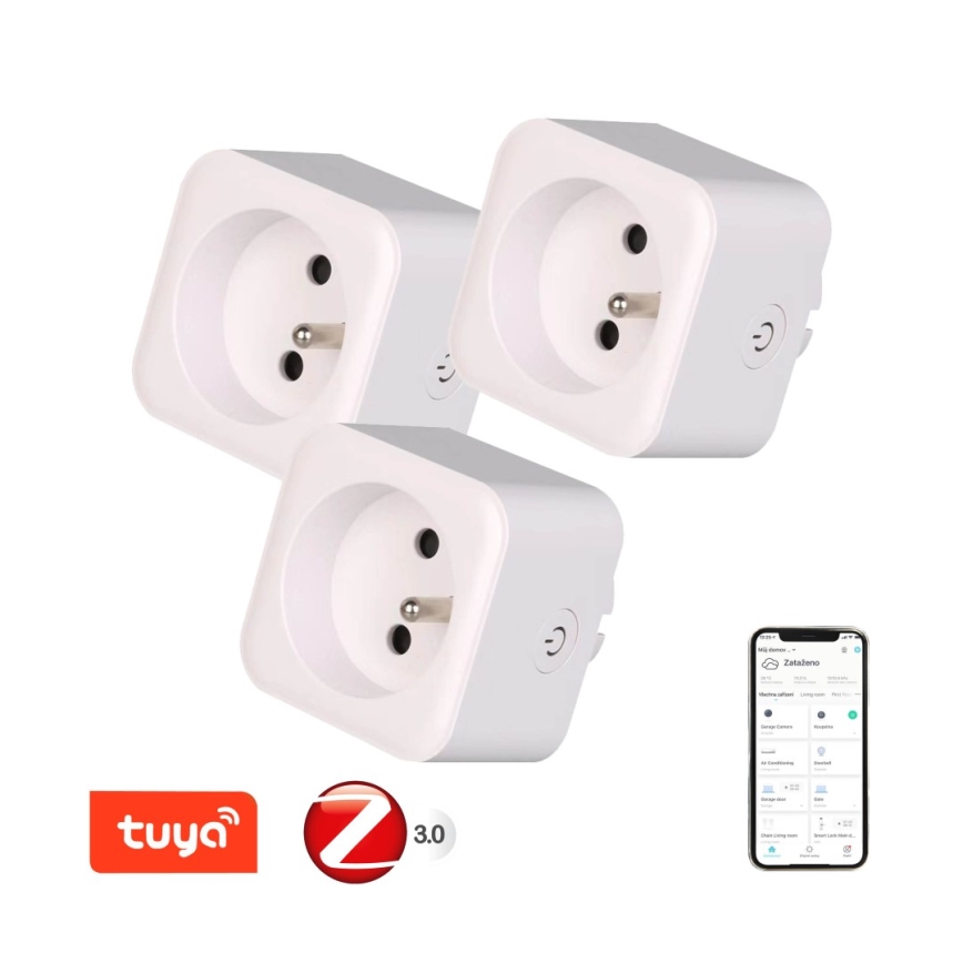 Immax NEO 07786C - Set mit 3 Smart‑Steckdosen NEO LITE 3680 W / 230 V / 16 A, Tuya