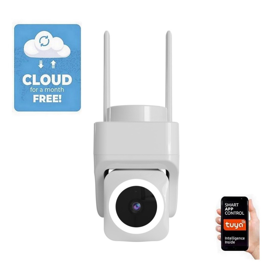 Immax NEO 07793L - Caméra extérieure connectée avec détecteur CUBE 4MP 5V IP65 Wi-Fi Tuya