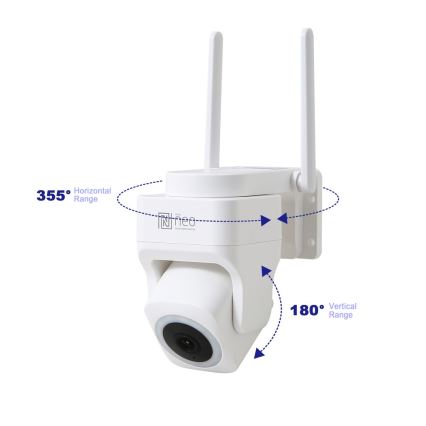 Immax NEO 07793L - Caméra extérieure connectée avec détecteur CUBE 4MP 5V IP65 Wi-Fi Tuya