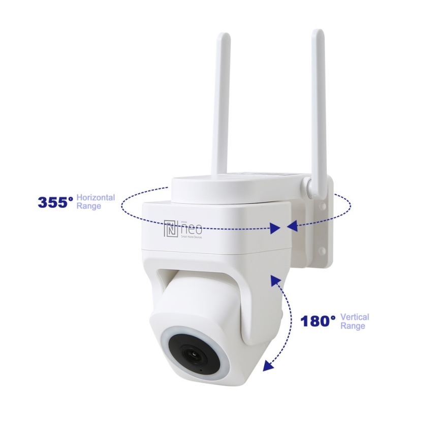 Immax NEO 07793L - Caméra extérieure connectée avec détecteur CUBE 4MP 5V IP65 Wi-Fi Tuya