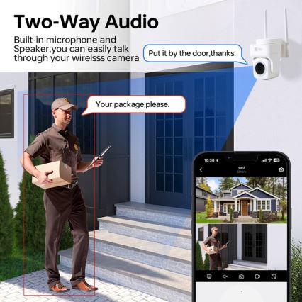 Immax NEO 07793L - Caméra extérieure connectée avec détecteur CUBE 4MP 5V IP65 Wi-Fi Tuya