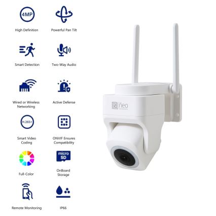 Immax NEO 07793L - Caméra extérieure connectée avec détecteur CUBE 4MP 5V IP65 Wi-Fi Tuya