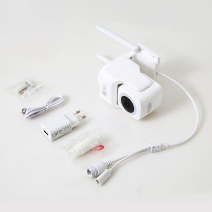 Immax NEO 07793L - Caméra extérieure connectée avec détecteur CUBE 4MP 5V IP65 Wi-Fi Tuya