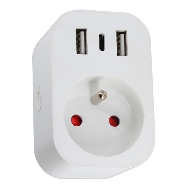 Immax NEO 07799L - Smart-Steckdosenverteiler 16A/230V + 2xUSB+1xUSB C Wi-Fi Tuya