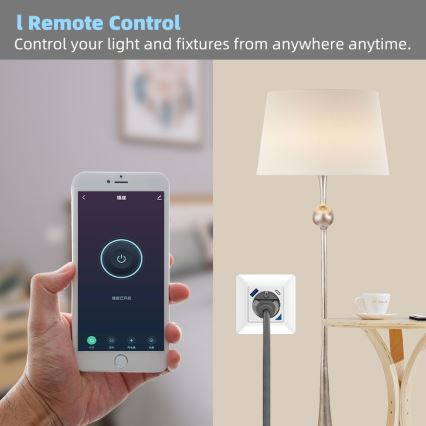 Immax NEO 07801L - Presa intelligente 16A/230V + 1xUSB-A+1xUSB C Tuya