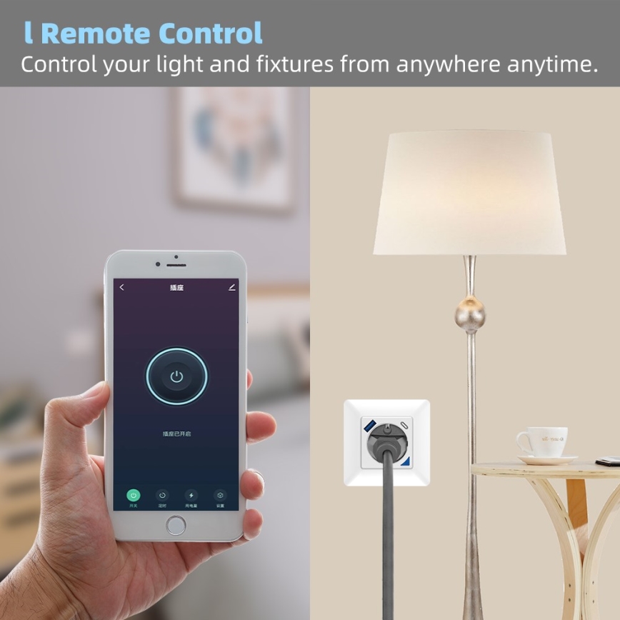 Immax NEO 07801L - Presa intelligente 16A/230V + 1xUSB-A+1xUSB C Tuya