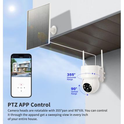 Immax NEO 07803L - Telecamera solare intelligente da esterno con sensore SENTRY 6000 mAh Wi-Fi Tuya IP65
