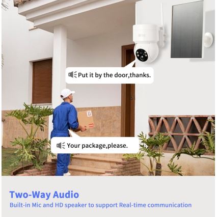Immax NEO 07803L - Telecamera solare intelligente da esterno con sensore SENTRY 6000 mAh Wi-Fi Tuya IP65