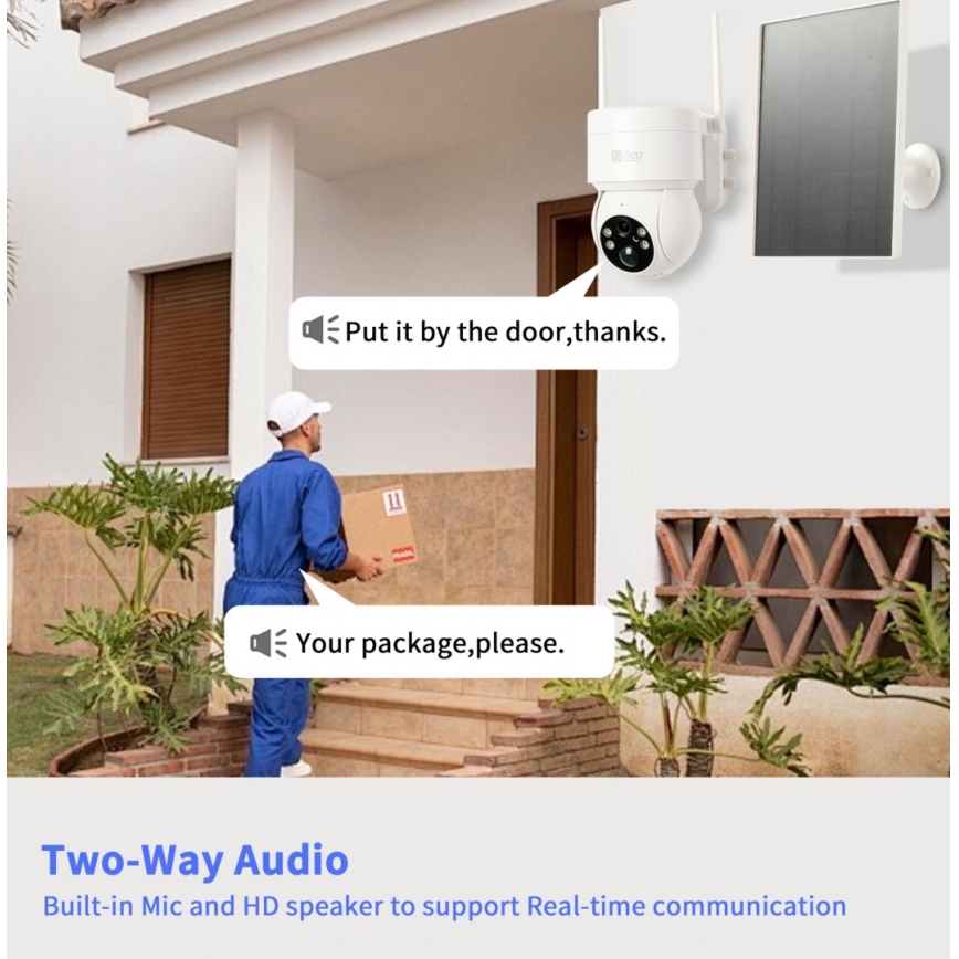 Immax NEO 07803L - Telecamera solare intelligente da esterno con sensore SENTRY 6000 mAh Wi-Fi Tuya IP65