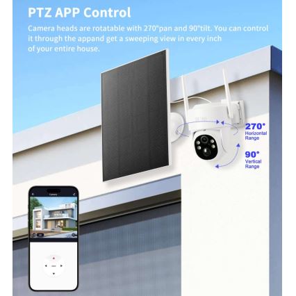 Immax NEO 07804L - Telecamera solare intelligente per esterni con sensore 9000 mAh Wi-Fi Tuya IP65