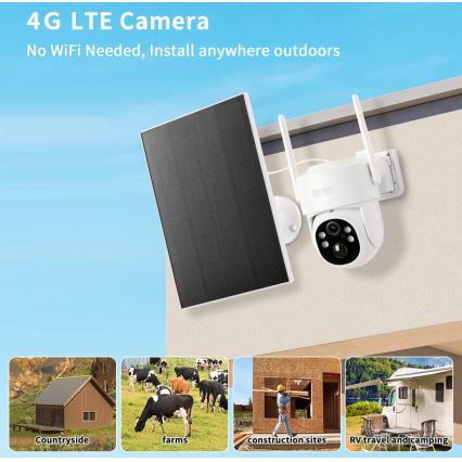 Immax NEO 07804L - Telecamera solare intelligente per esterni con sensore 9000 mAh Wi-Fi Tuya IP65