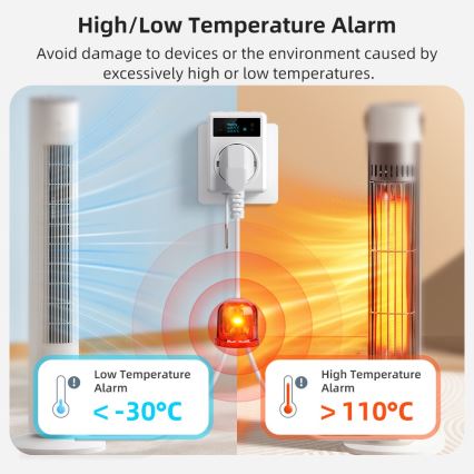 Immax NEO 07811L - Presa intelligente con termometro F 3680W Tuya Wi-Fi