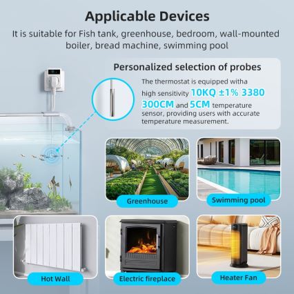 Immax NEO 07811L - Presa intelligente con termometro F 3680W Tuya Wi-Fi