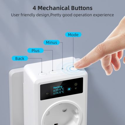 Immax NEO 07811L - Presa intelligente con termometro F 3680W Tuya Wi-Fi