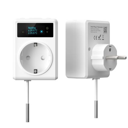 Immax NEO 07811L - Presa intelligente con termometro F 3680W Tuya Wi-Fi
