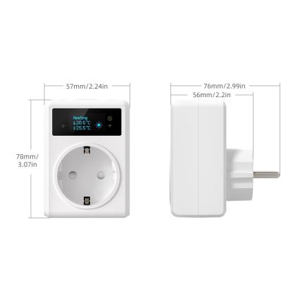 Immax NEO 07811L - Presa intelligente con termometro F 3680W Tuya Wi-Fi