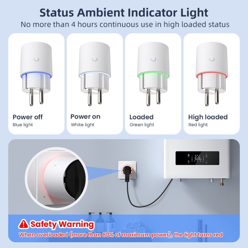 Immax NEO 07812L - Prise intelligente type E 3500 W Tuya Wi-Fi