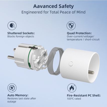 Immax NEO 07812L - Prise intelligente type E 3500 W Tuya Wi-Fi