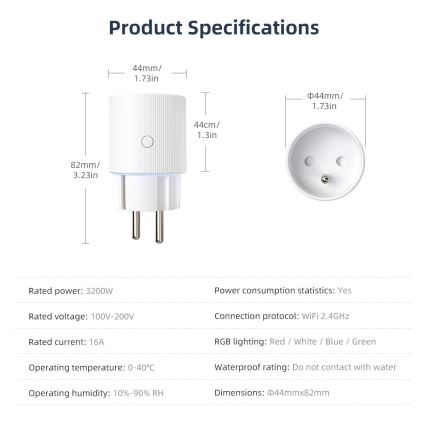 Immax NEO 07812L - Prise intelligente type E 3500 W Tuya Wi-Fi