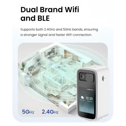 Immax NEO 07814L - Caméra d'intérieur intelligente, capteur 4 MP, alimentation 5 V, compatible Tuya Wi‑Fi