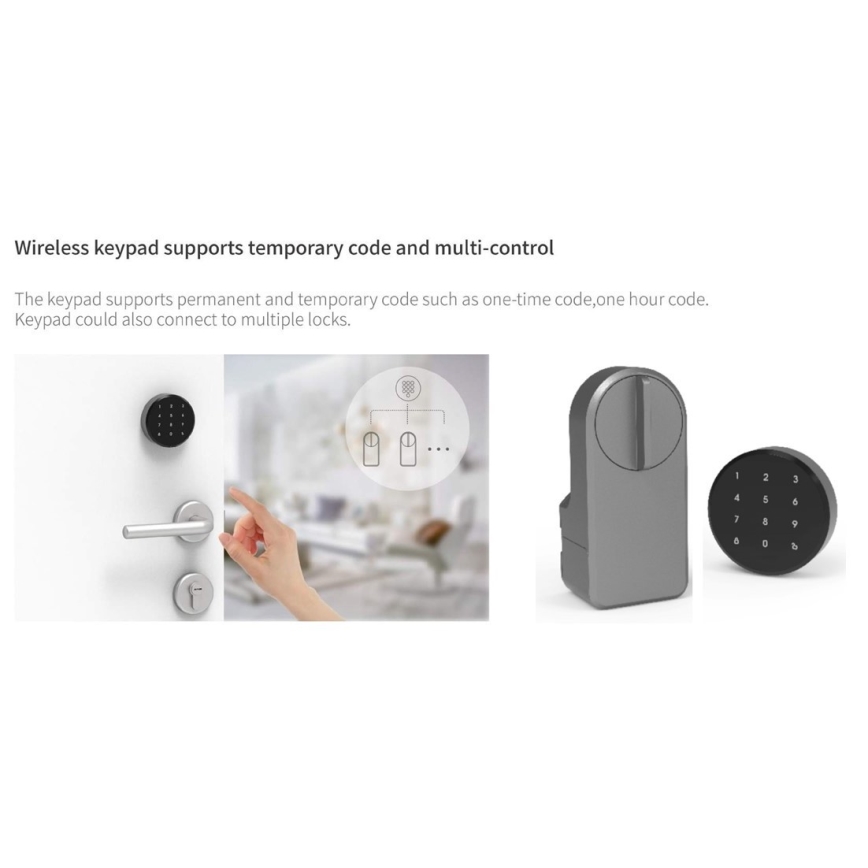Immax NEO 07815L - Serrure de porte intelligente avec clavier, alimentée par 4xAA + 2xAA, compatible Tuya