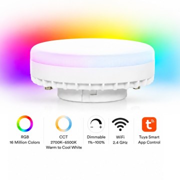 Immax NEO 07816L - Lampadina LED RGB+CCT dimmerabile GX53/10W/230V 2700-6500K Wi-Fi Tuya