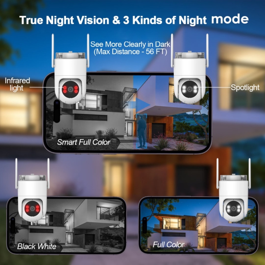 Immax NEO 07819L - Telecamera esterna intelligente con sensore 4 MP, alimentazione 5V, protezione IP65, compatibile con Tuya, Wi‑Fi