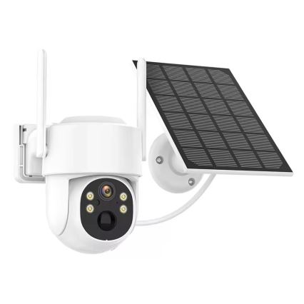 Immax NEO 07820L - Caméra solaire extérieure intelligente avec détecteur, batterie 6000 mAh, indice de protection IP65, compatible Tuya