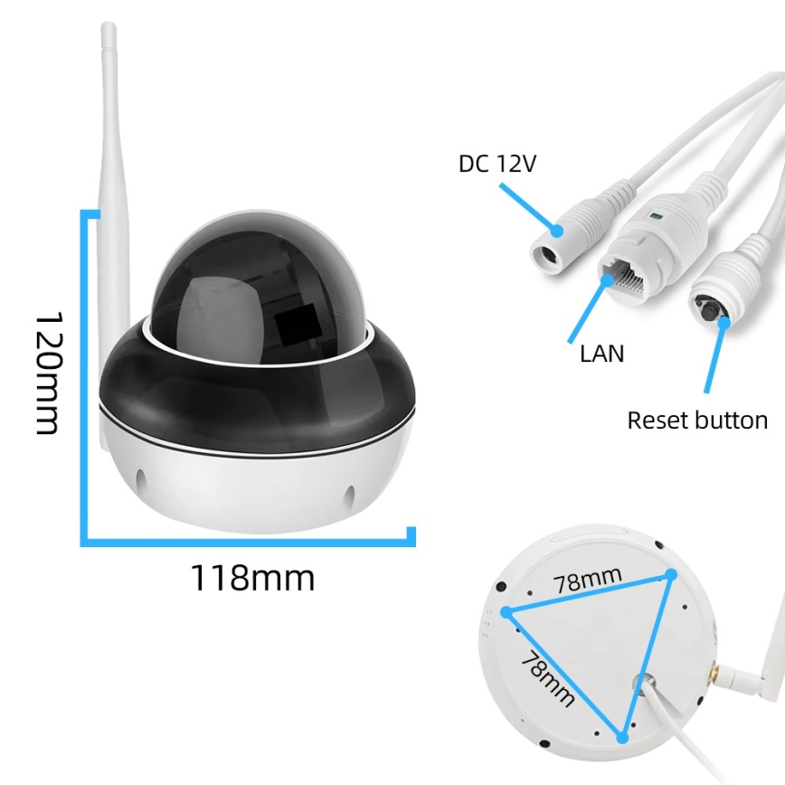 Immax NEO 07825L - Caméra extérieure intelligente Dôme 5MP 230V IP66 TUYA Wi-Fi