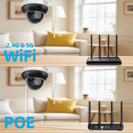 Immax NEO 07825L - Telecamera esterna intelligente con sensore DOME 5MP 230V IP66 TUYA Wi-Fi