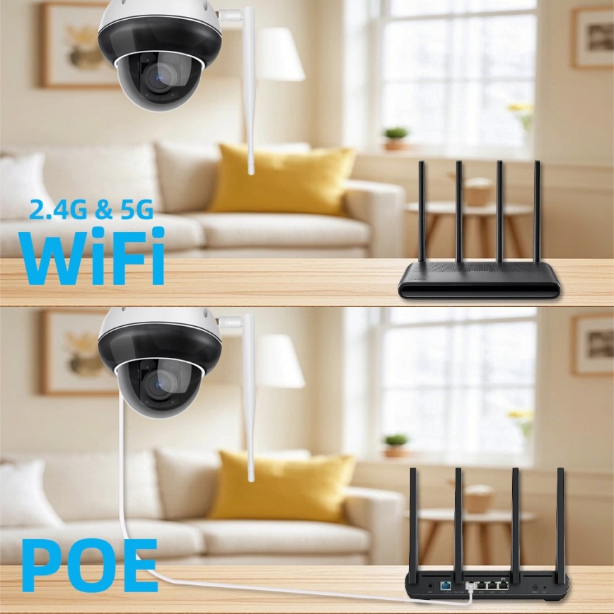 Immax NEO 07825L - Telecamera esterna intelligente con sensore DOME 5MP 230V IP66 TUYA Wi-Fi