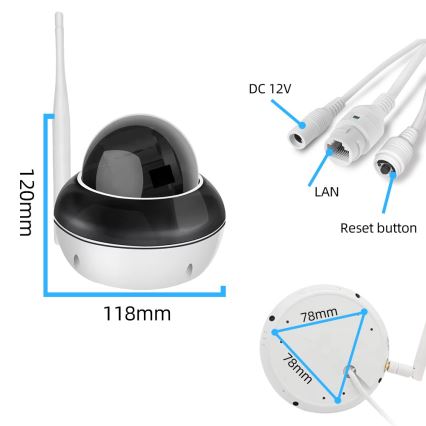 Immax NEO 07825L - Telecamera esterna intelligente con sensore DOME 5MP 230V IP66 TUYA Wi-Fi