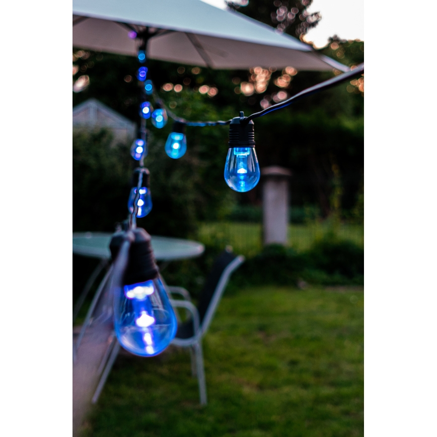 LED RGB+CCT Dimmerabile per esterni catena GHIRLANDA 15xLED/1W/230V 15m Wi-Fi Tuya IP65 + telecomando
