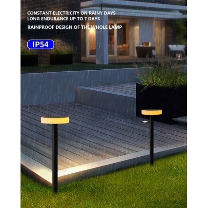Immax NEO 07910L - Luminaire solaire RGB à intensité variable avec détecteur NEO LITE LED/1W/5V rond IP54 Tuya 1300 mAh