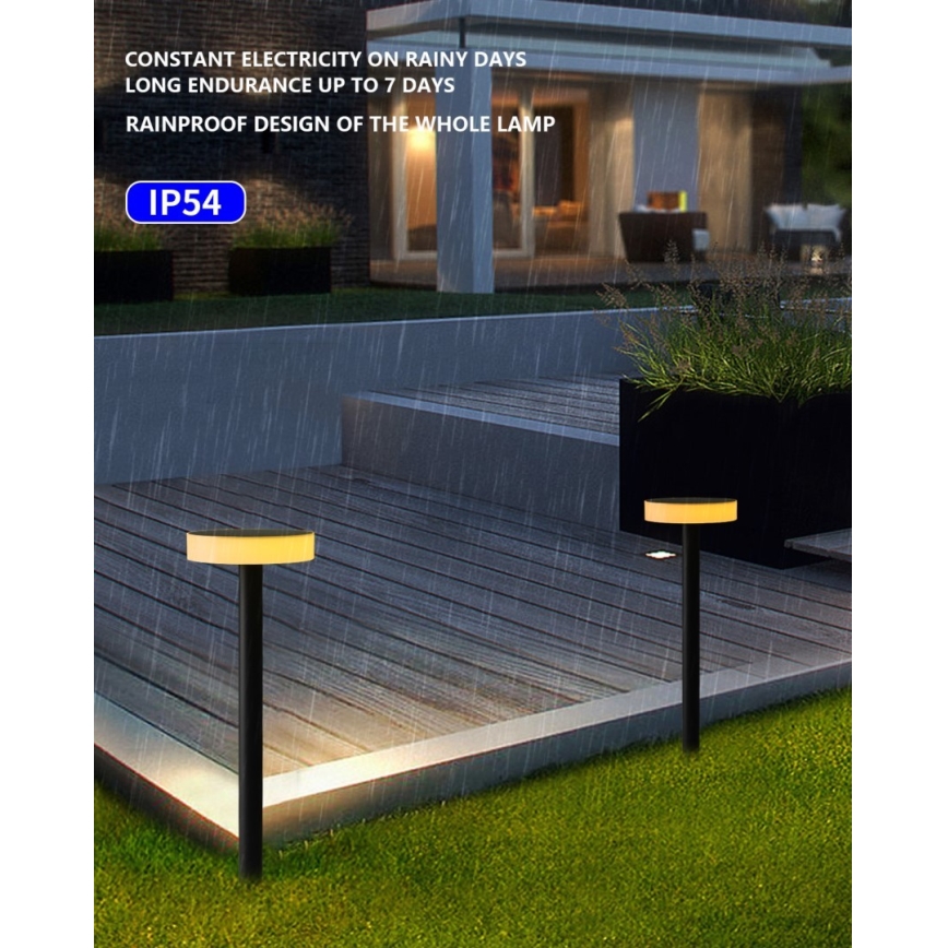 Immax NEO 07910L - Luminaire solaire RGB à intensité variable avec détecteur NEO LITE LED/1W/5V rond IP54 Tuya 1300 mAh