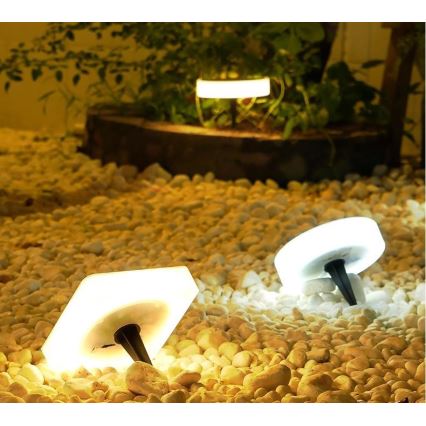 Immax NEO 07910L - Luminaire solaire RGB à intensité variable avec détecteur NEO LITE LED/1W/5V rond IP54 Tuya 1300 mAh
