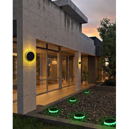 Immax NEO 07910L - Luminaire solaire RGB à intensité variable avec détecteur NEO LITE LED/1W/5V rond IP54 Tuya 1300 mAh