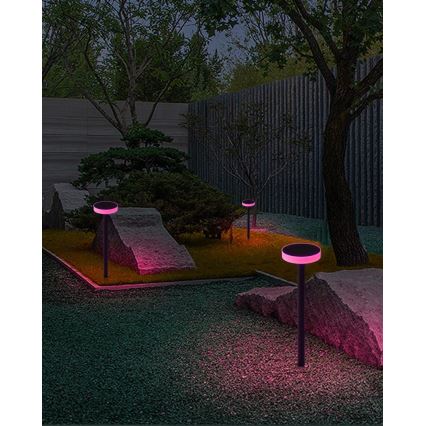 Immax NEO 07910L - Luminaire solaire RGB à intensité variable avec détecteur NEO LITE LED/1W/5V rond IP54 Tuya 1300 mAh