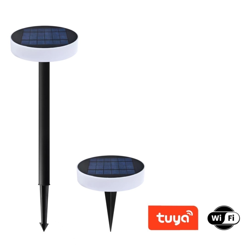 Immax NEO 07910L - Luminaire solaire RGB à intensité variable avec détecteur NEO LITE LED/1W/5V rond IP54 Tuya 1300 mAh
